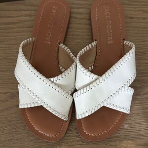 Jack Rogers White Leather Sandals